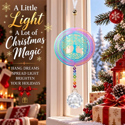 Circular Wishing Tree Projection Pendant