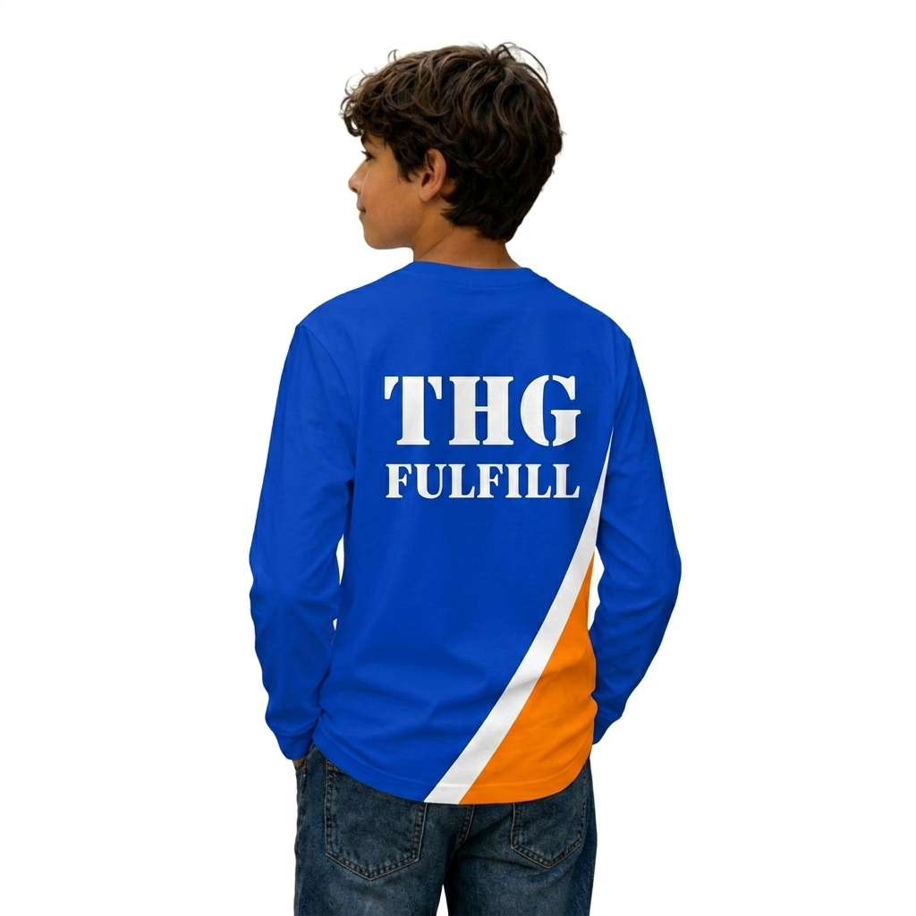 200 g Pure Cotton Children's Long-Sleeved Shirt - Back Side