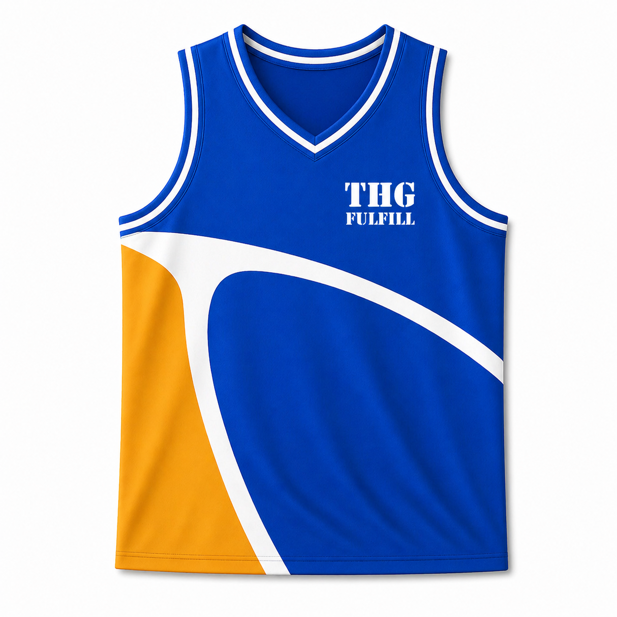All-Over Print Basketball V-neck Mesh Shirt