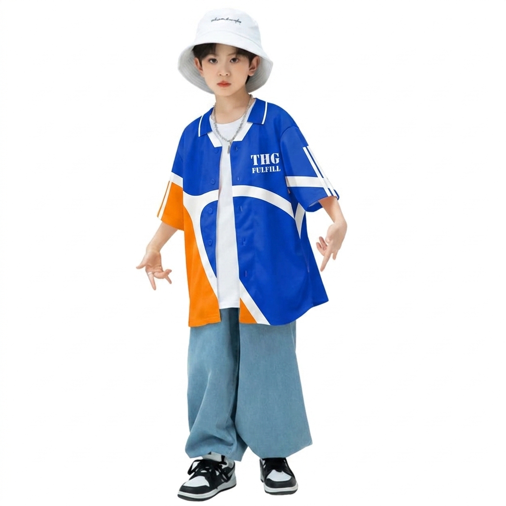 All-Over Print Kids and Youth Baseball Jersey - No Piping