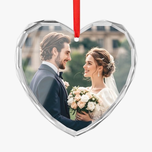 Crystal glass heart-shaped pendant