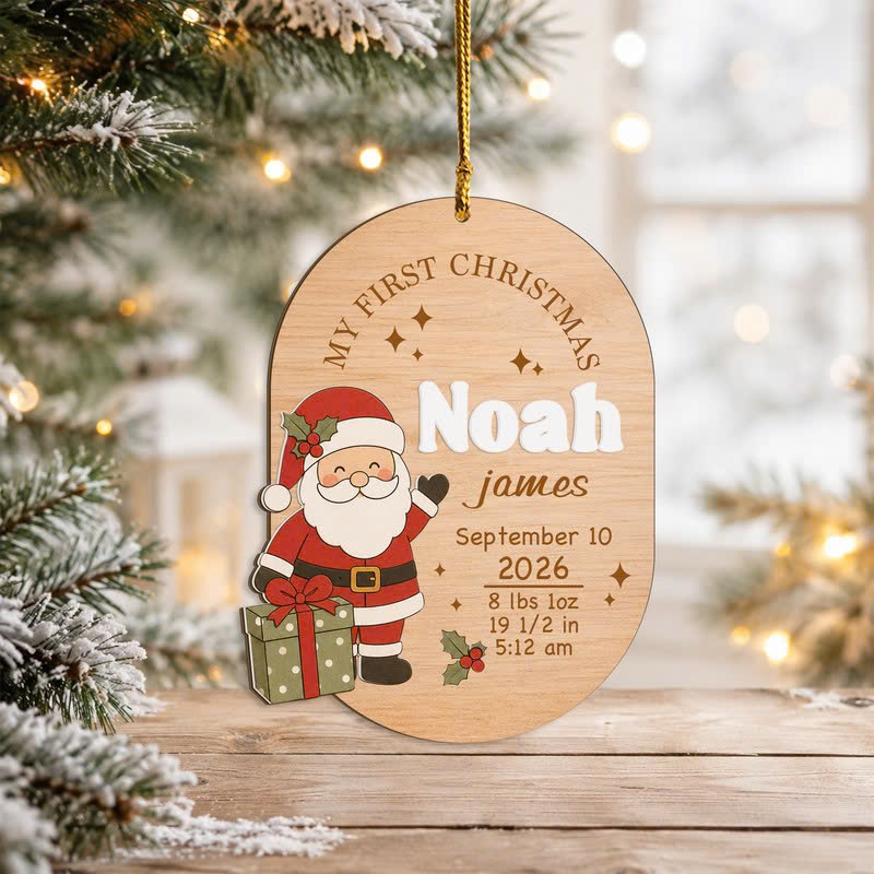Custom Shape 2-Layer Wooden And White Acrylic Ornament